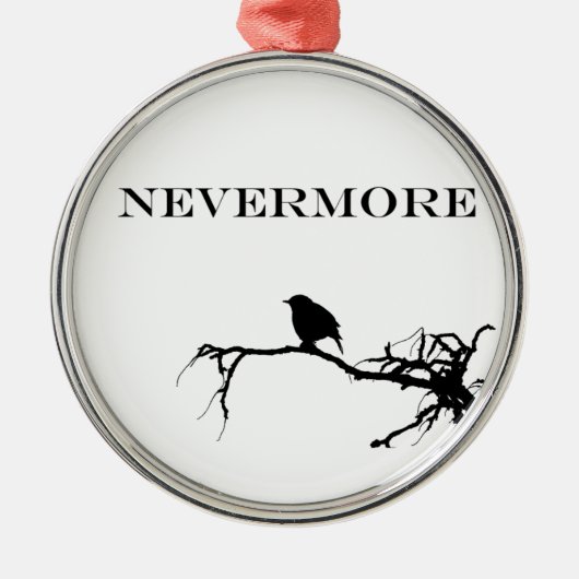 Nevermore Raven Poem Edgar Allan Poe Design Metalen Ornament (Voorkant)