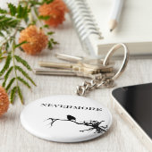 Nevermore Raven Poem Edgar Allan Poe Design Sleutelhanger (Zijkant)