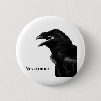 Nevermore Raven Ronde Button 5,7 Cm