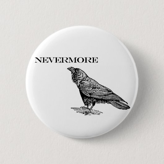 Nevermore Raven Ronde Button 5,7 Cm (Voorkant)