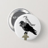 Nevermore Raven Ronde Button 5,7 Cm (Voorkant /achterkant)