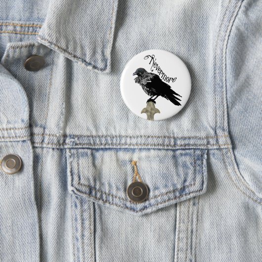 Nevermore Raven Ronde Button 5,7 Cm (In situ)