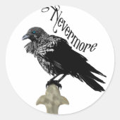 Nevermore Raven Ronde Sticker (Voorkant)