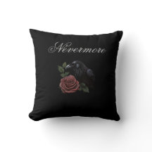 Nevermore Raven Roos Pillow.