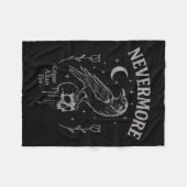 Nevermore Raven Skull Art, Gothic Edgar Allan Poe Fleece Deken (Voorkant (Horizontaal))