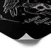 Nevermore Raven Skull Art, Gothic Edgar Allan Poe Poster (Hoek)