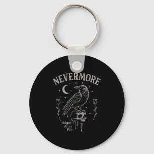Nevermore Raven Skull Art, Gothic Edgar Allan Poe Sleutelhanger