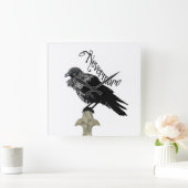 Nevermore Raven Vierkante Klok (Huis)
