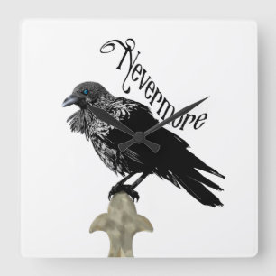 Nevermore Raven Vierkante Klok