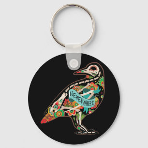 Nevermore Sugar Skull Raven Button Sleutelhanger