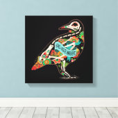 Nevermore Sugar Skull Raven Canvas Afdruk (Insitu (Houten vloer))