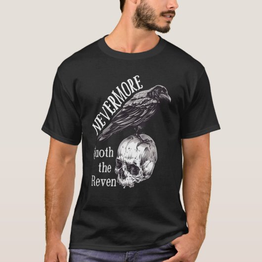 Nevermore the Raven Edgar Allan Poe Dark Academia T-shirt (Voorkant)
