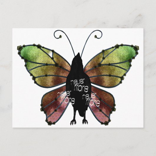 Nevermore x3 Butterfly Raven Briefkaart (Voorkant)