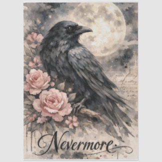 Nevermore Zwarte Kraai Maan Tissuepapier