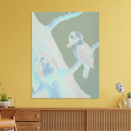 Neville HP Cayley - Laughing Kookaburra Canvas Afdruk (Insitu (Woonkamer))