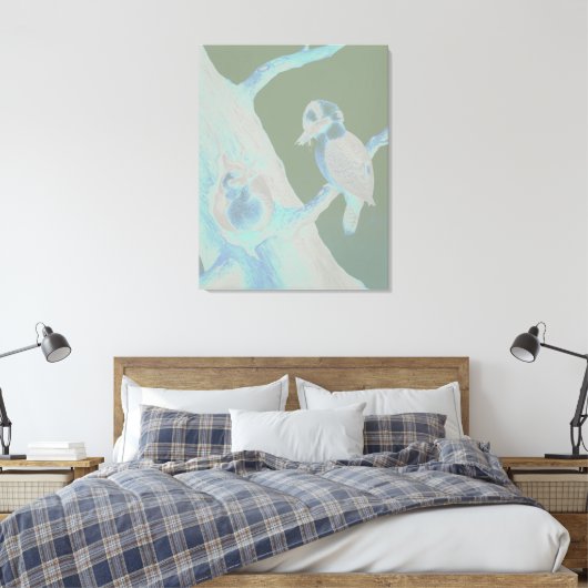Neville HP Cayley - Laughing Kookaburra Canvas Afdruk (Insitu (Slaapkamer))