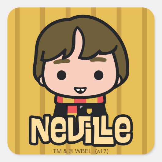 Neville Longbottom Cartoon Character Art Vierkante Sticker (Voorkant)
