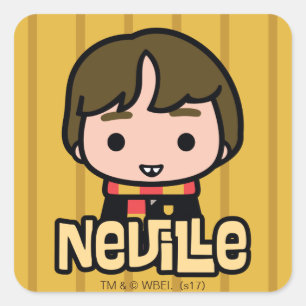 Neville Longbottom Cartoon Karakter Kunst Vierkante Sticker