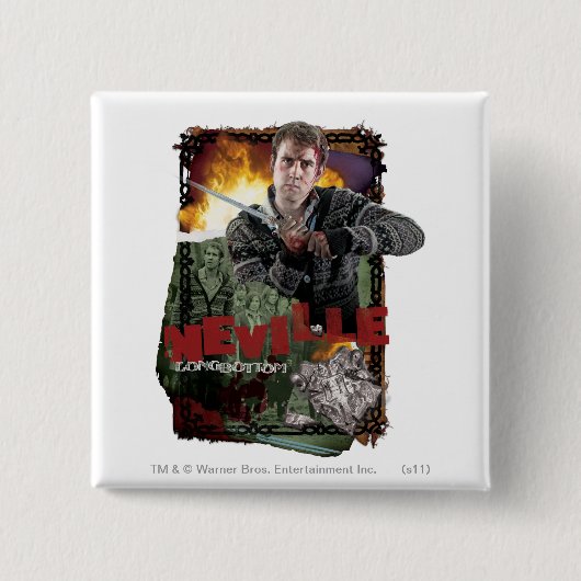 Neville Longbottom Collage 2 Vierkante Button 5,1 Cm (Voorkant)
