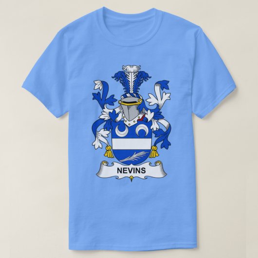 Nevins Coat of Arms Family Crest T-shirt (Design voorkant)