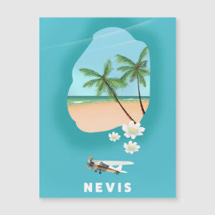 Nevis Caribbean Island Illustrated map.