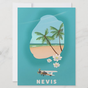 Nevis Caribbean Island Illustrated map. Kaart
