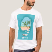 Nevis Caribbean Island Illustrated map. T-shirt (Voorkant)