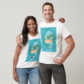 Nevis Caribbean Island Illustrated map. T-shirt (Unisex)