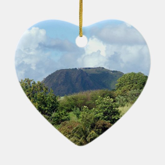 Nevis Landschap Keramisch Ornament (Achterkant)