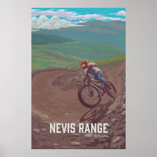 Nevis Range Mountainbike Reisposter Poster (Voorkant)
