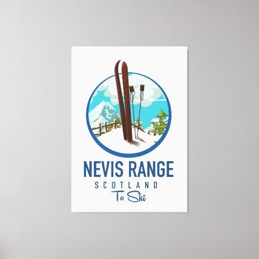 Nevis Range Schotland ski logo Canvas Afdruk (Voorkant)