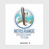Nevis Range Schotland ski logo Sticker (Vel)