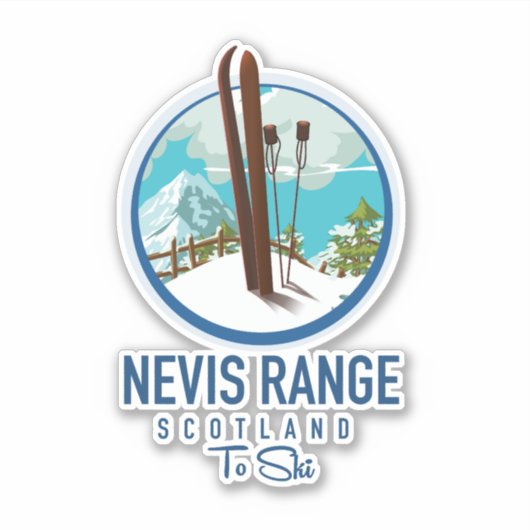 Nevis Range Schotland ski logo Sticker (Voorkant)