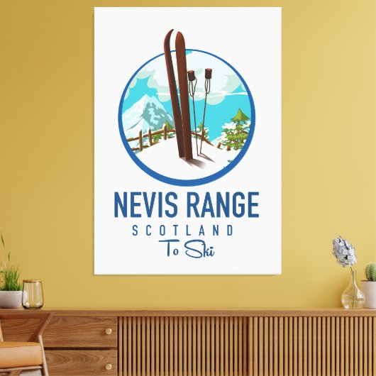 Nevis Range scotland Ski logo Canvas Afdruk (Insitu (Woonkamer))
