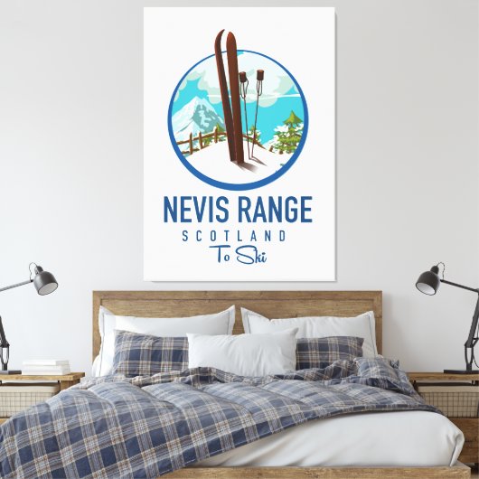 Nevis Range scotland Ski logo Canvas Afdruk (Insitu (Slaapkamer))