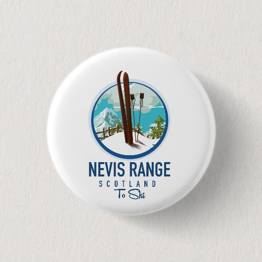 Nevis Range scotland Ski logo Ronde Button 3,2 Cm (Voorkant)