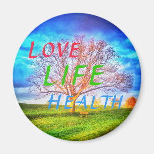 NEW1 LOVE HEALTH TREE MED MAGNET