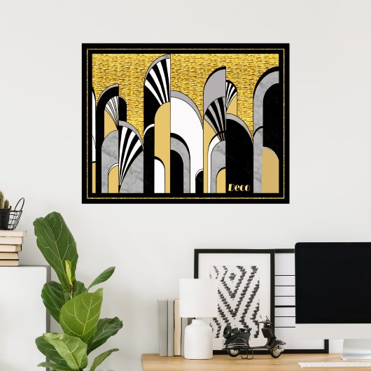 New Abstract Art Deco Poster (Thuiskantoor)