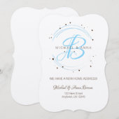 New Address Announge Monogrammed Kaart (Voorkant / Achterkant)
