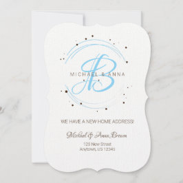 New Address Announge Monogrammed Kaart