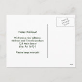 New Address at Christmas Red Green Gold Pineapple Feestdagenkaart (Achterkant)