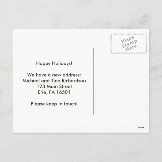 New Address at Christmas Red Green Gold Pineapple Feestdagenkaart (Achterkant)