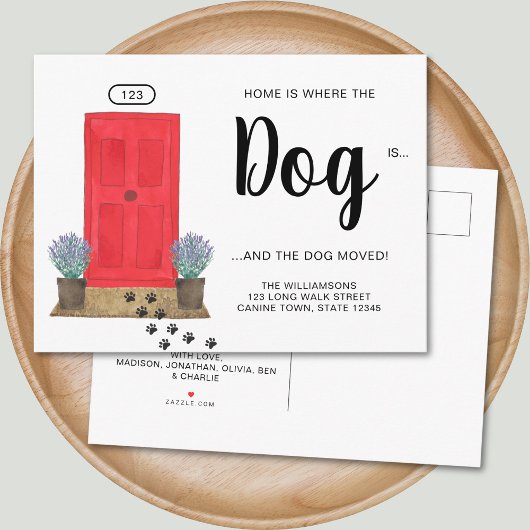 New Address Dog Moving  Announcement Postcard Aankondigingskaart