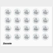New Address Faux White Marble Moving Announcement Ronde Sticker (Vel)
