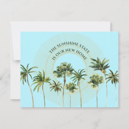 New Address Florida Palm Trees Moving Aankondiging (Voorkant)