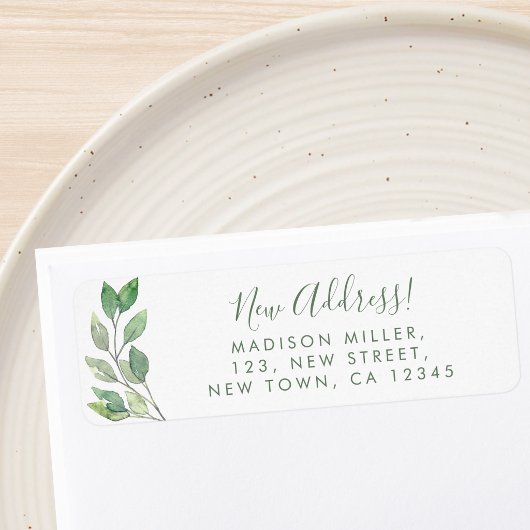 New Address Greenery Return Address Etiket