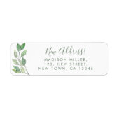 New Address Greenery Return Address Etiket (Voorkant)