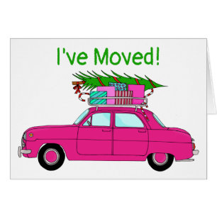 New Address Purple Car met Christmas Gifts