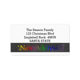 New Address Snowflake Christmas Etiket