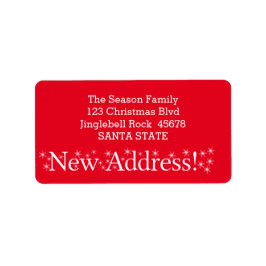New Address Snowflake Christmas Etiket